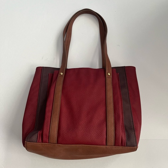 Relic Stop & Smell The Roses Tote Bag Pebbled Faux Leather Multicolor Brass Stud - Picture 4 of 16